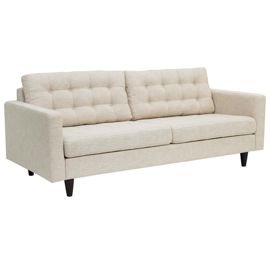 Modway Empress Midcentury Beige Polyester/Blend Sofa in Off-White | EEI-1011-BEI