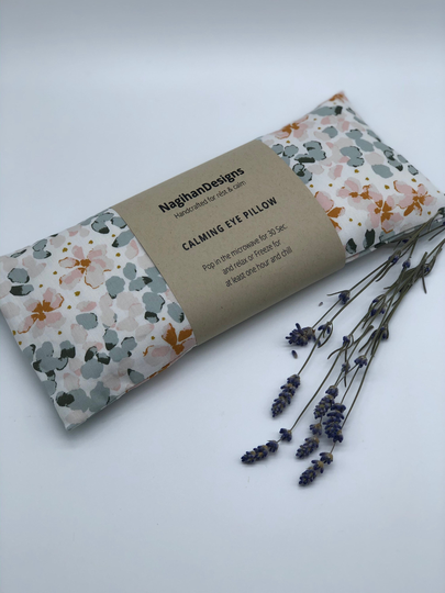 Eye Pillow Lavender Flaxseed Heat & Cold Pack Aromatherapy Yoga Relaxation Meditation Pillow, Stress Relief Washable Cover