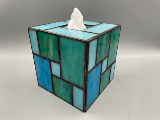 Lagoon Stained Glass Tissue Box Cover
