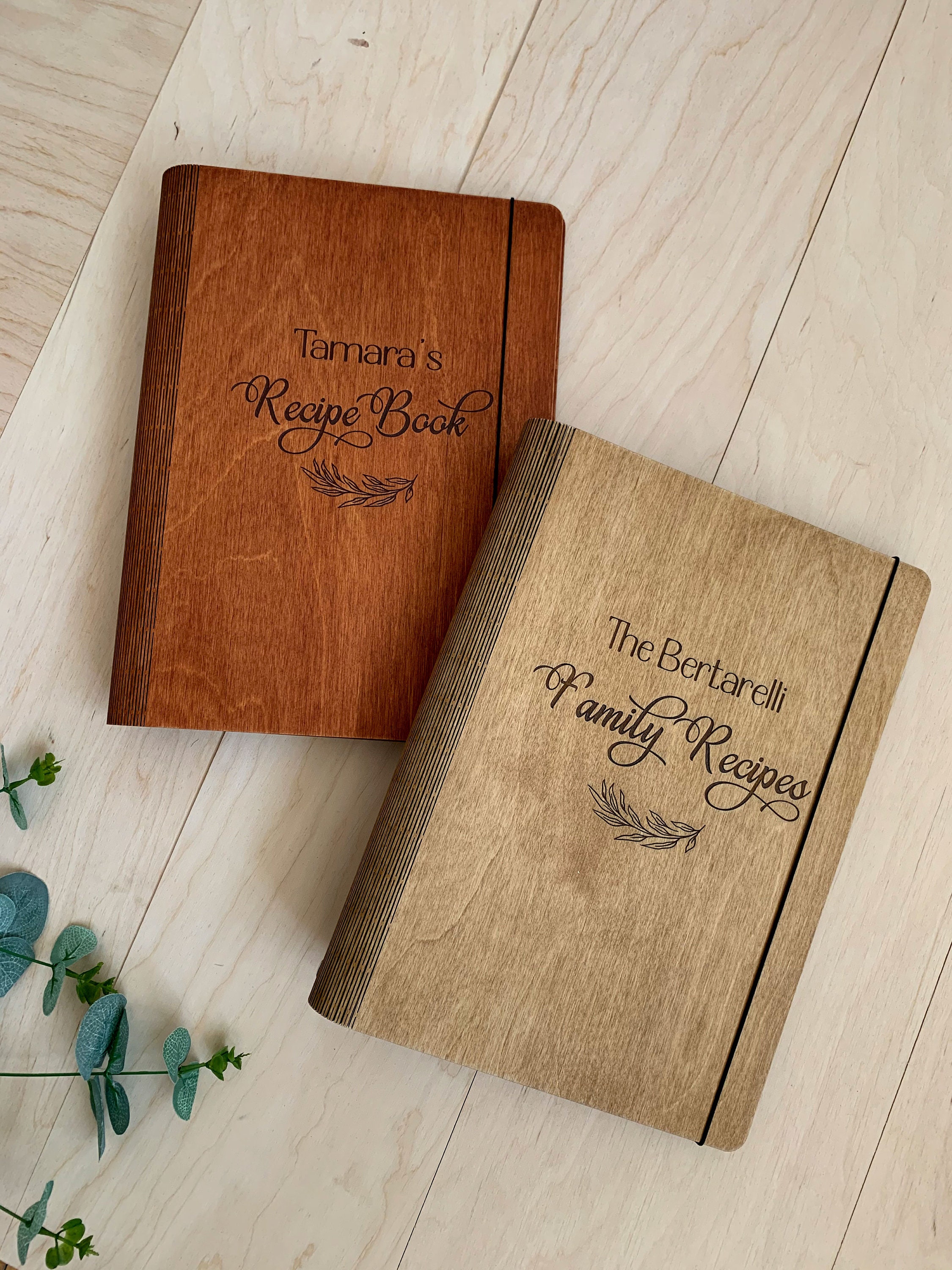 Personalized Recipe Book, Cookbook Binder, Wooden Notebook, Family Journal, Cooking Christmas Gift, Kitchen Gift