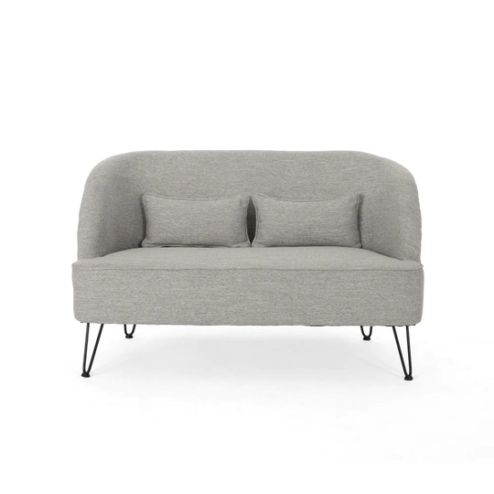 Best Selling Home Decor Nilson Modern Light Gray Polyester/Blend Loveseat | 309516