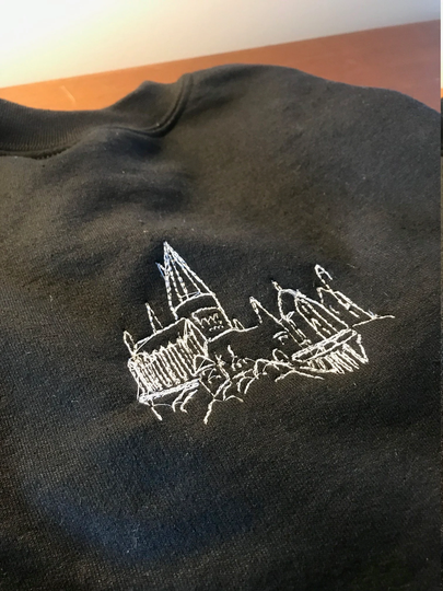 Wizard Magic Castle Embroidered Sweatshirt