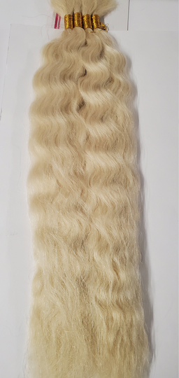Human Hair Blended Super Bulk Wet & Wavy; Tangle-Free; Braiding Hair; Soft Natural