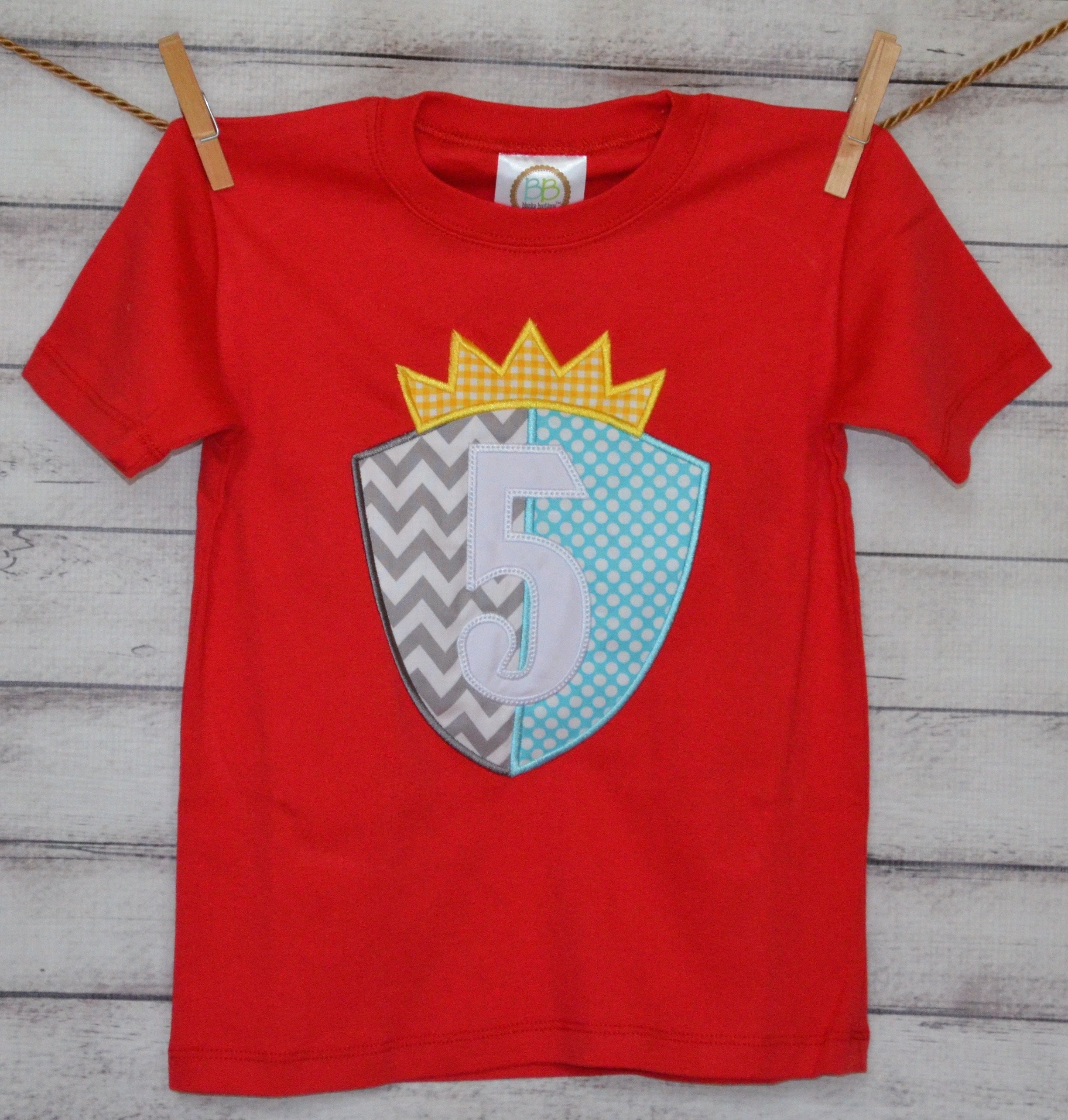 Boys Personalized Knight's Shield & Initial Or Princess Castle Applique Shirt Bodysuit