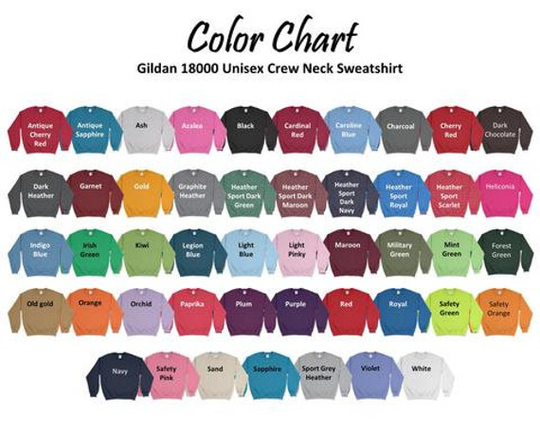 Adult Unisex Heavy Blendâ„¢ 8 Oz., 50/50 Fleece Crew/Gildan Pullover Jacket Sublimation Crewneck 50-50 Blend
