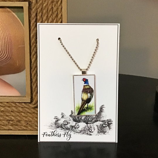 Pheasant Pendant With 30" Ball Chain = Free Shipping