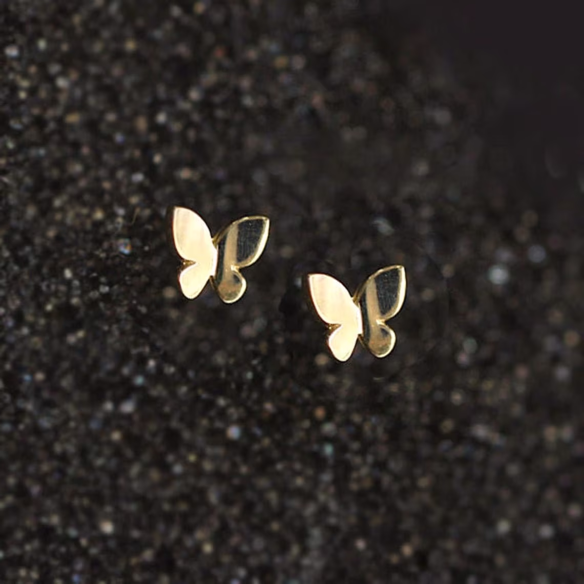 925 Sterling Silver Butterfly Earrings, Small Stud Tiny Earrings/Dainty Gold-Plated Minimalist Earrings