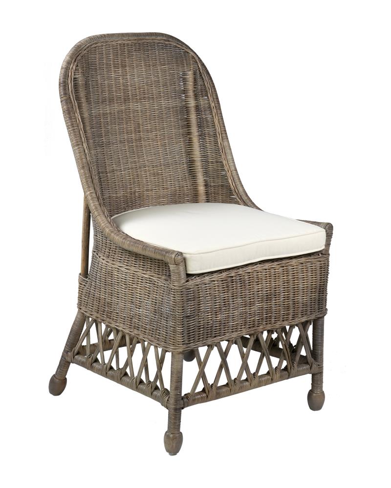 East at Main Casual Polyester/Polyester Blend Side Chair (Rattan Frame) in Brown | TT-WR-DE103-GR