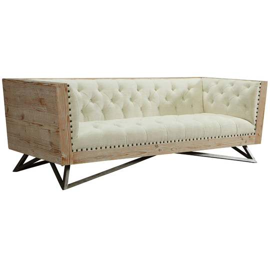 Armen Living Modern Black Wood Polyester/Blend Sofa | 721535773657