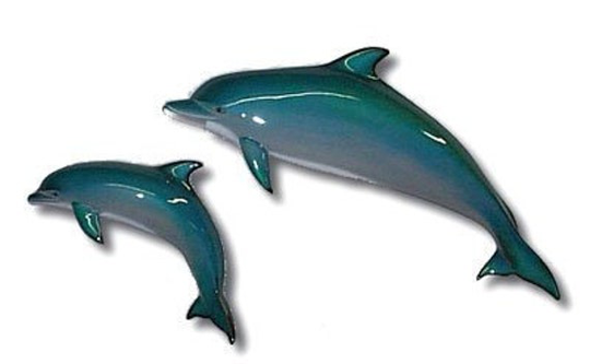 Dolphins Half-Side Fish Mount Wall Hangin 24'', 36' Pair