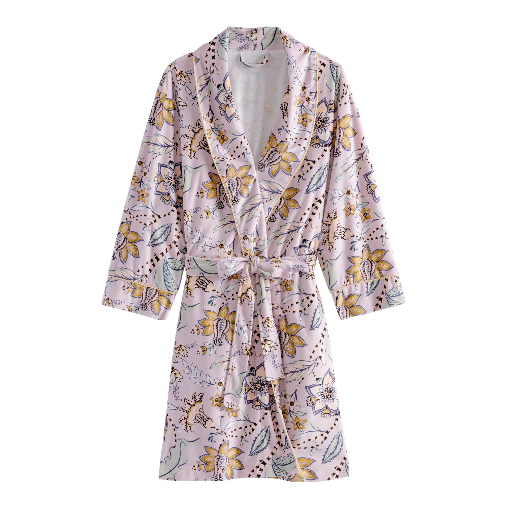 Lavender Multicolor Floral Microfleece Tamara Robe: Purple - Polyester by World Market