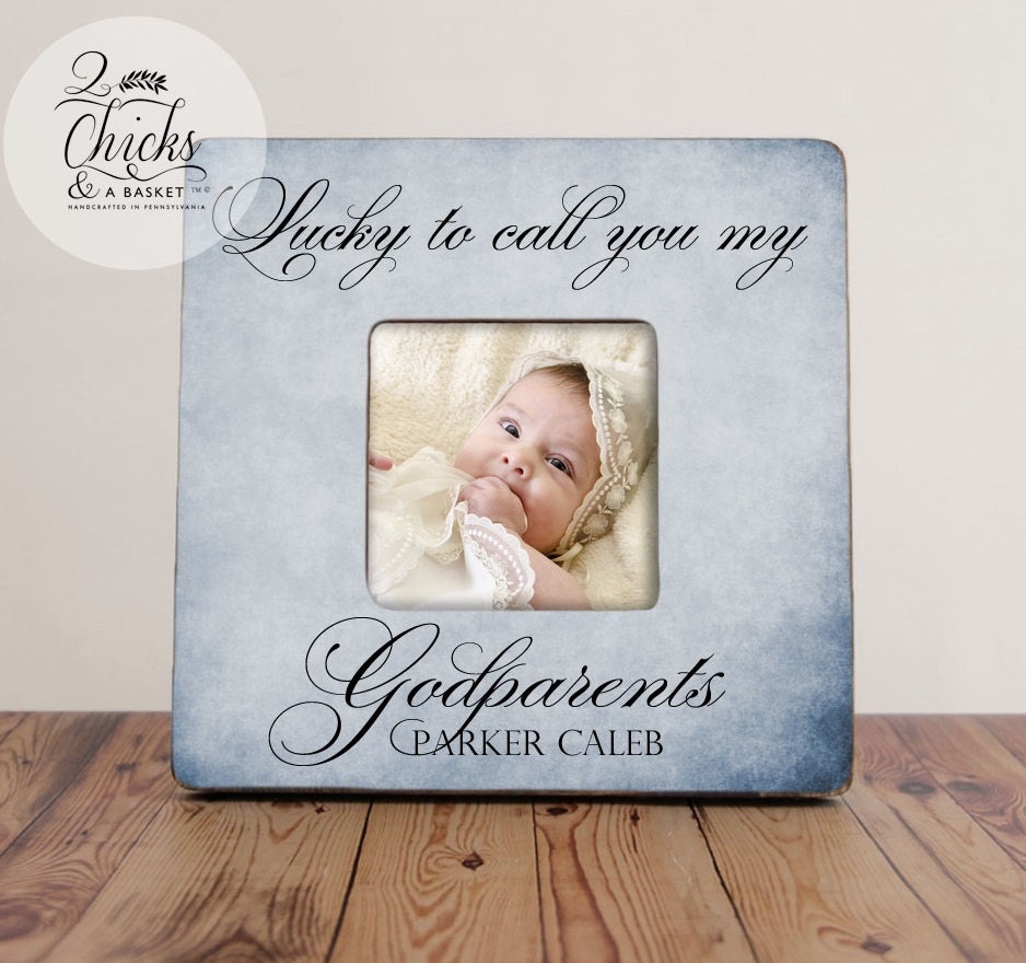 Godmother Gift, Personalized Baptism Picture Frame, Godparent Gift Idea, Lucky To Call You My Godparents