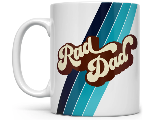 Rad Dad Retro Coffee Mug, Father's Day Fun Birthday Gift For Dad, From Kids Daughter Son Husband Wife