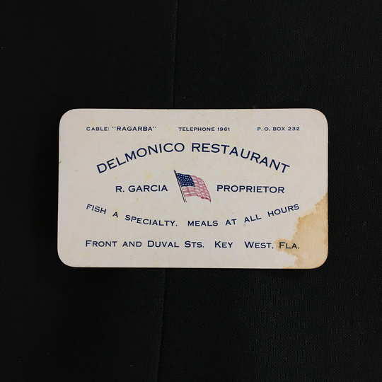 1930S Delmonico Restaurant Key West Florida Business Card