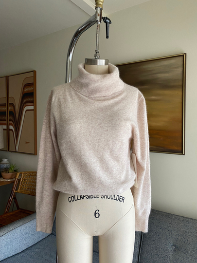 Vintage Wool Blend Turtleneck, Soft Sweater, Angora, 90's