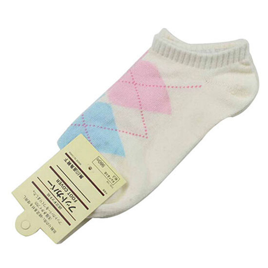 1 Pair Women Sports Casual Cute Heart Ankle High Low Cut Cotton Blended Socks - light yellow
