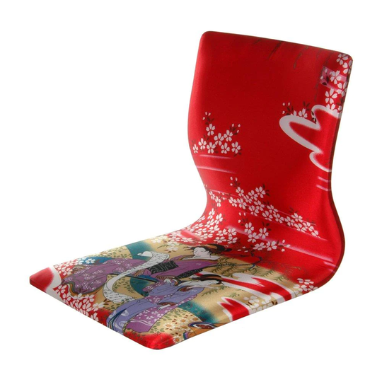 Oriental Furniture Tatami Meditation Asian Red Blend Contemporary Accent Chair | TM-CHAIR-GRED
