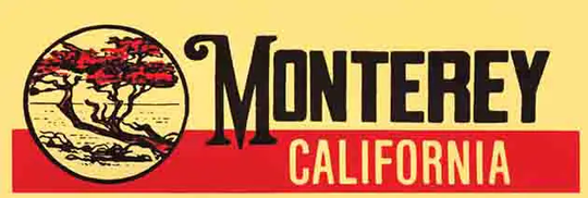 Vintage 1950's Style Monterey Ca California Retro Travel Decal Bumper Sticker State Map