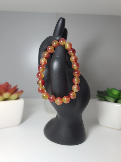 Watermelon Malaysian Jade Beaded Bracelet