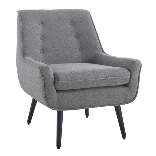 Linon Trellis Casual Gray Blend Contemporary Accent Chair | 368360GRY01U