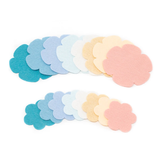 32 Grace Wool Blend Felt Die Cut Applique Flowers - Spring Vacation Colors