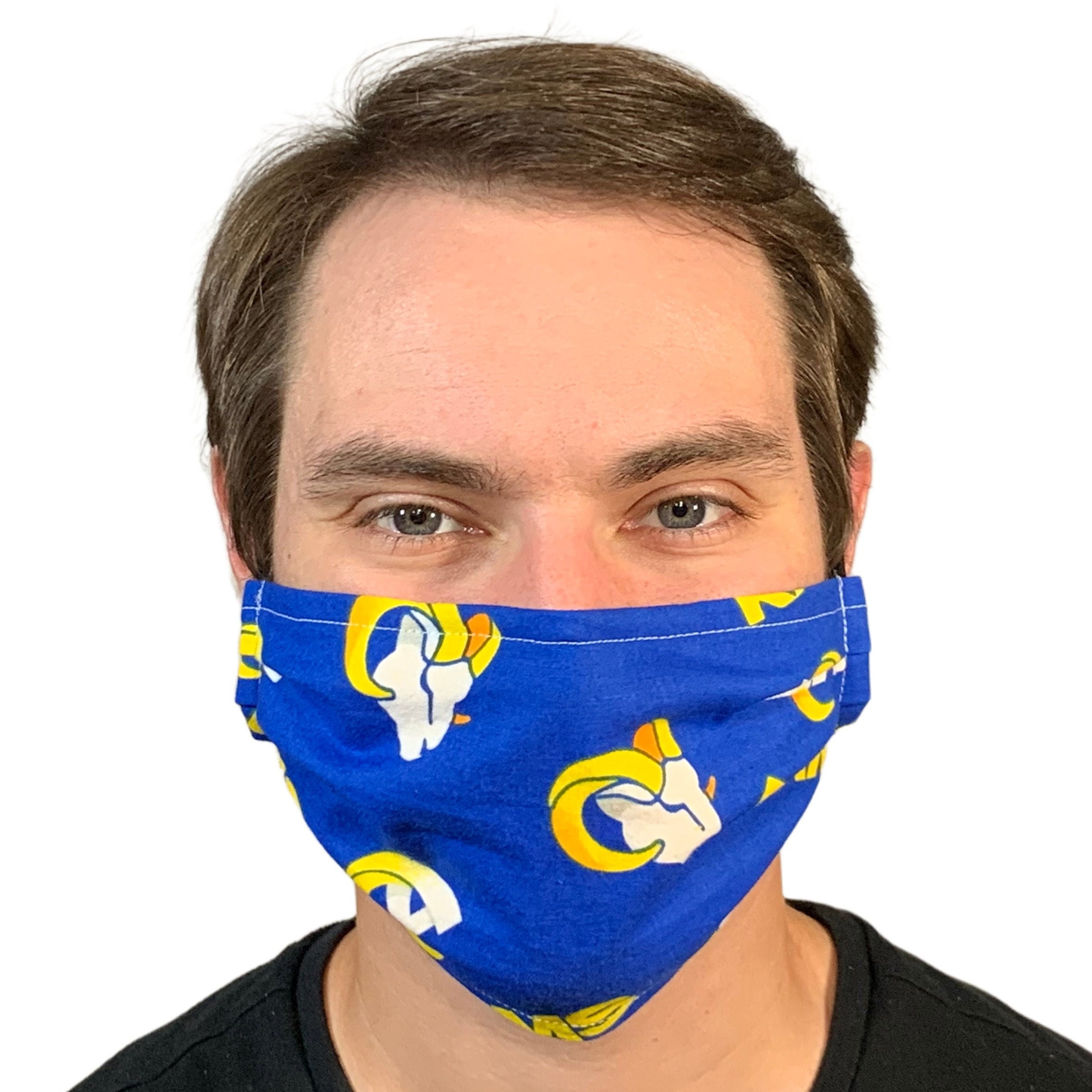 La Rams New Logo Mask, Adjustable Face Los Angeles Washable & Reusable Mask With Nose Wire, Made in Usa