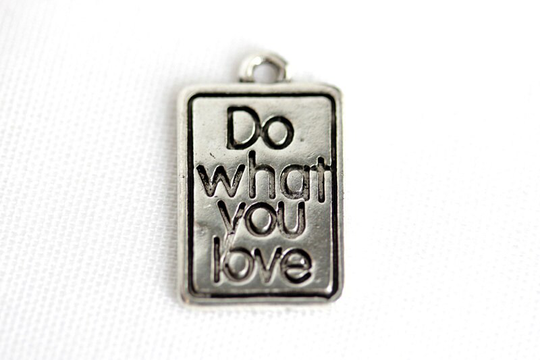 Do What You Love Charm. Add-On Charm For Bracelets. Silver Plated