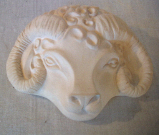 Rare Beautiful Porcelain Ram Sconce By Oregon Potter/Sculptural Anne Fleming