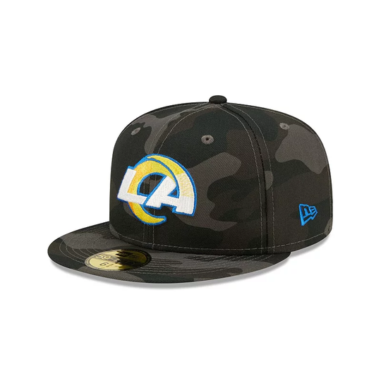 Men's New Era Black Los Angeles Rams Camo 59FIFTY Fitted Hat, Size: 7 5/8, Green