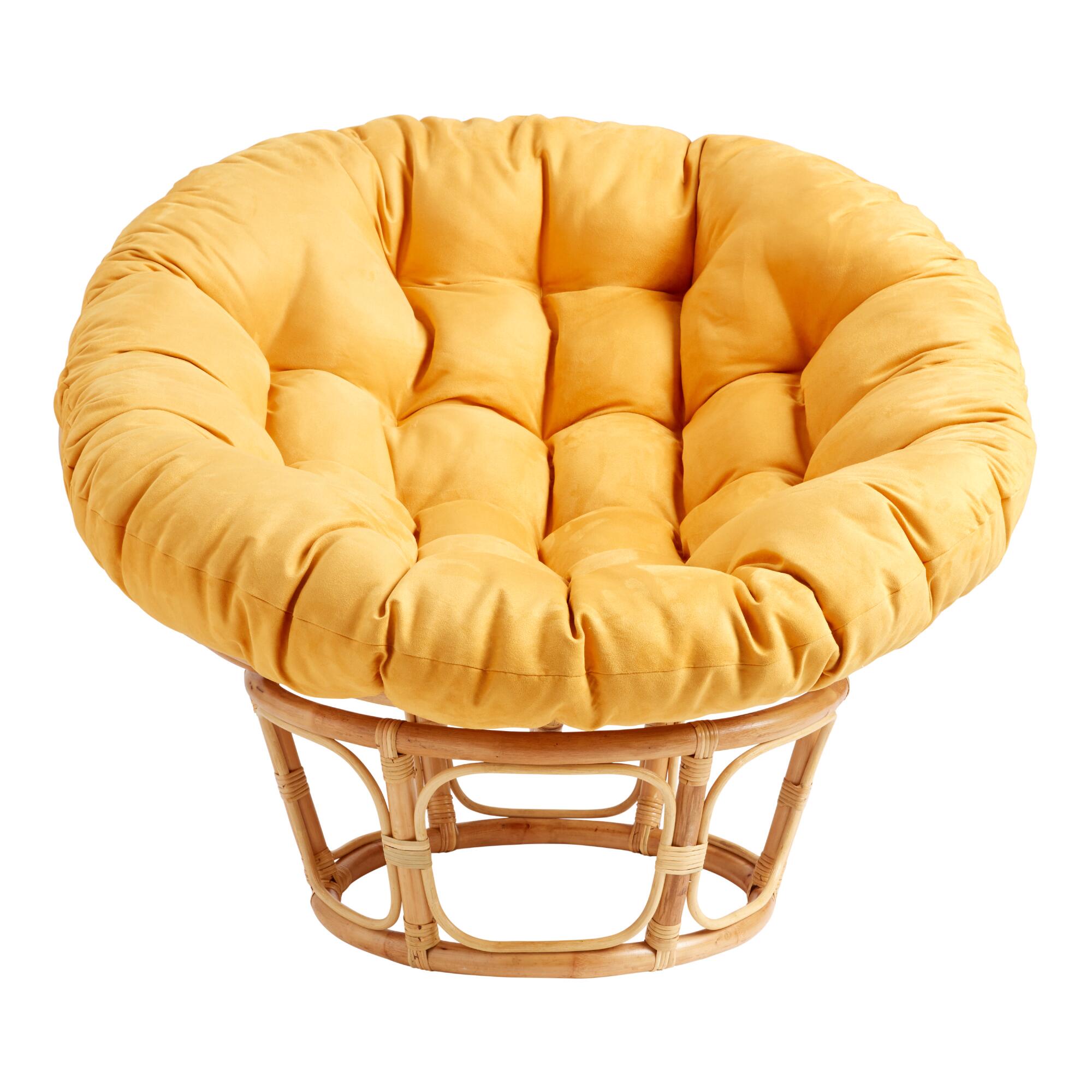 Golden Honey Microsuede Papasan Chair Cushion - Cotton - 58" Round by World Market