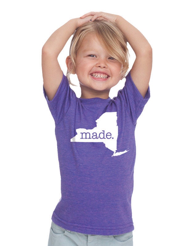New York "Roots' Or "Made' Tri Blend Toddler, Kids, Youth Track T-Shirt - Sizes 2T, 4T, 6, 8, 10, 12