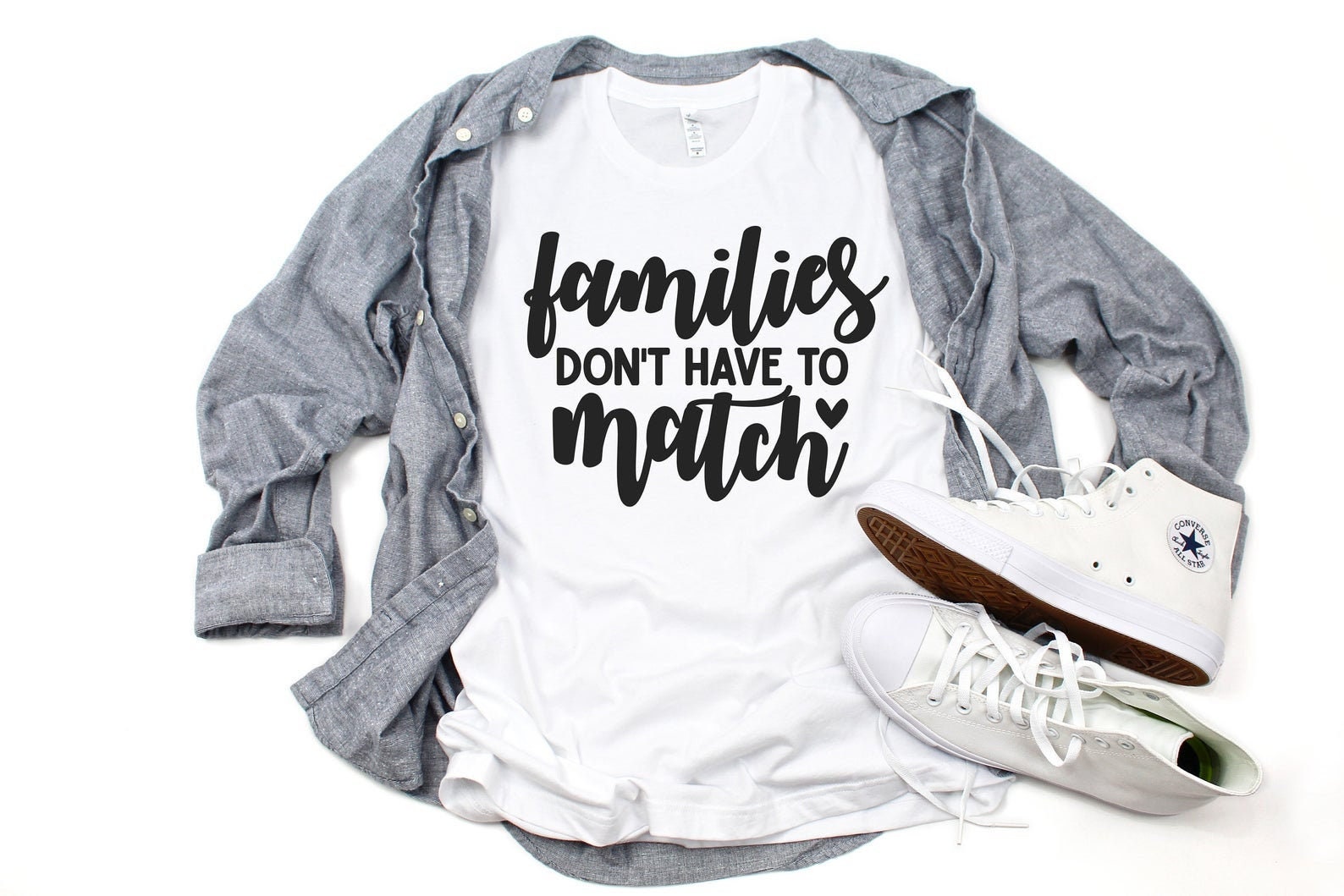 Families Don't Have To Match Blended Family Adoption Short-Sleeve Unisex T-Shirt