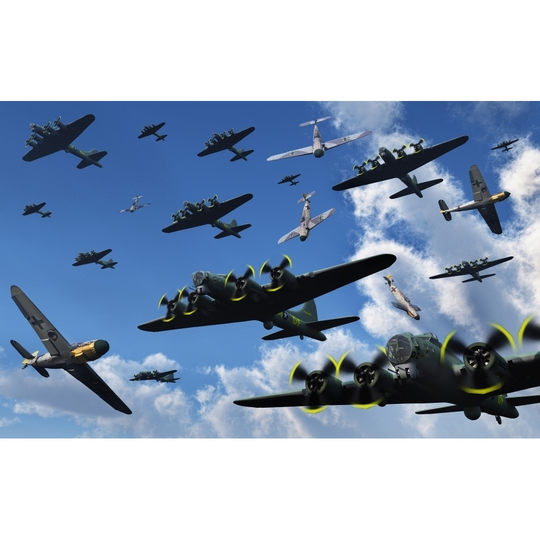 German Sonderkommandos flying Messerschmitt Bf 109's used to ram allied bombers toward the end of World War II Poster Print - Item # - 36 x 22