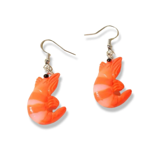 Shrimp Earrings - Crawfish Boil Nola Cajun Louisiana Mardi Gras New Orleans Crawdaddy Crab Easter Low Country