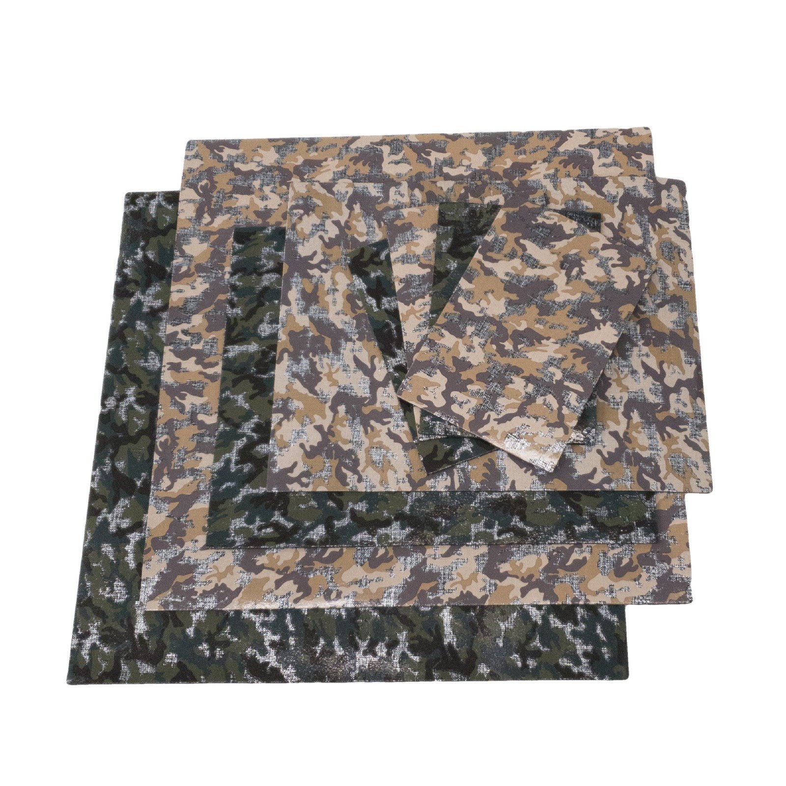 Genuine Leather Sheets, Small Camo On Linen, Cowhide, 4x6/8"x10" 12"x12", For Jewelry The Guy"