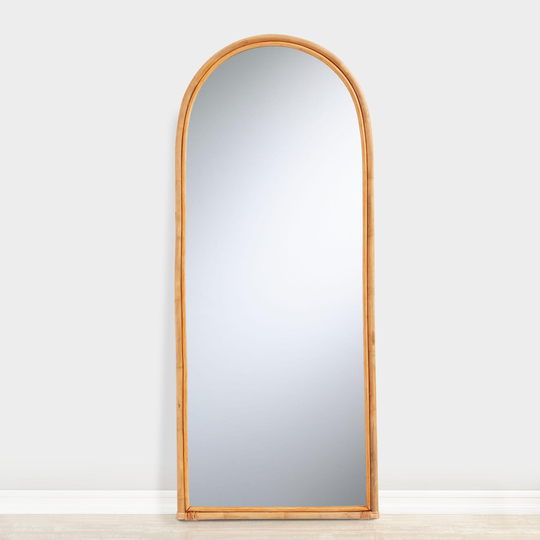 Rattan Arch Full Length Mirror: Natural by World Market