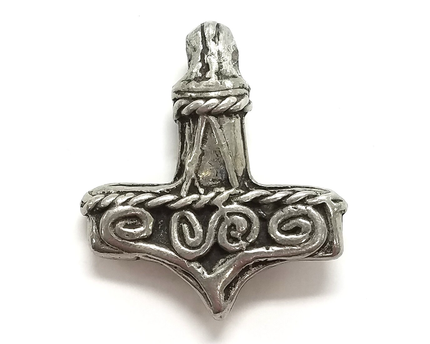 Thor's Hammer Pewter Metal Pendant By Ram's Horn Studio
