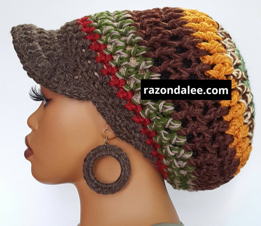 One Of A Kind Chunky Crochet Loc Cap By Razonda Lee Razondalee Black Patchwork Bohemian