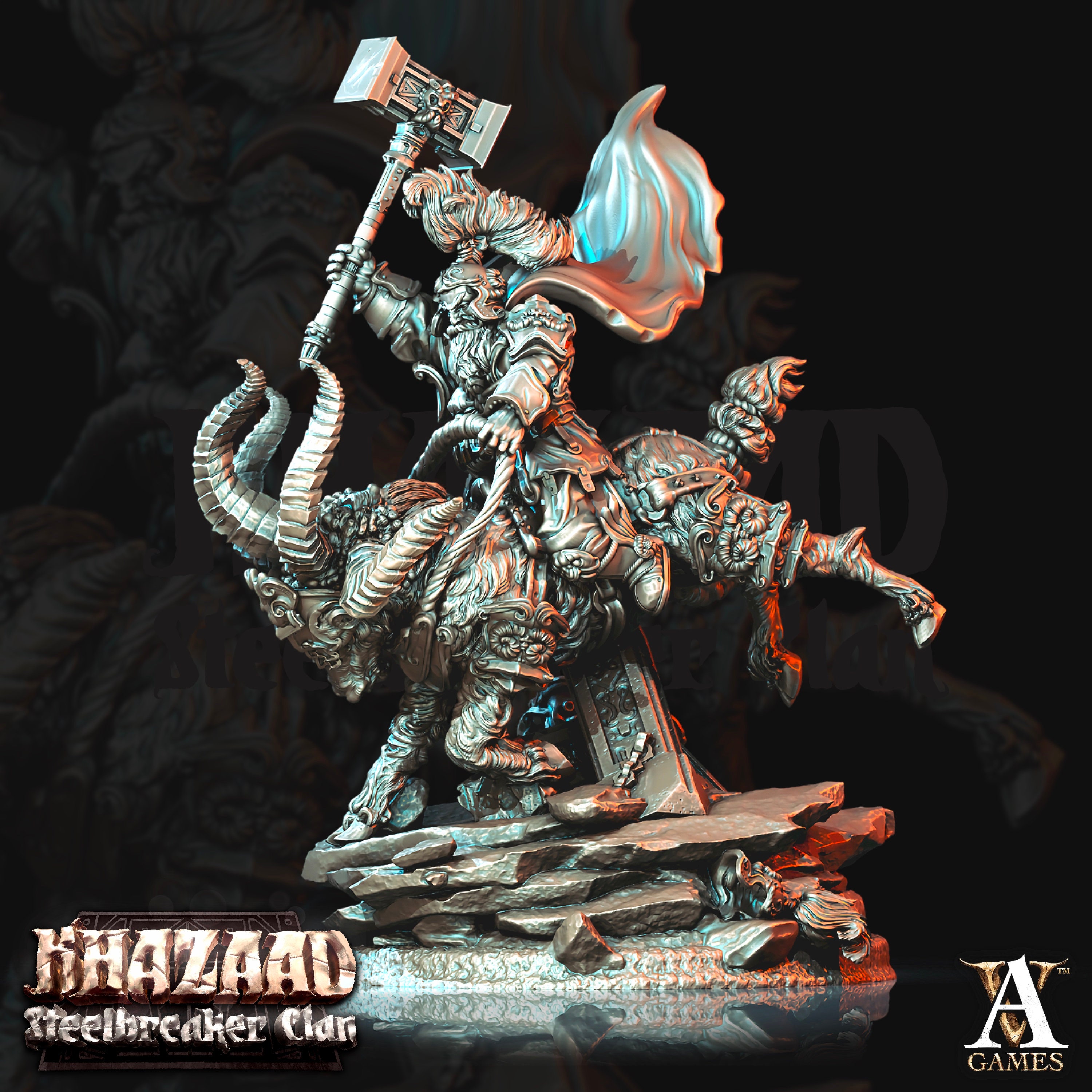 steelebreaker Ram Warriors #4, Archvillain Games Khazaad Clan, Perfect For 28-32mm Scale Tabletop Rpgs, Wargames & Dioramas