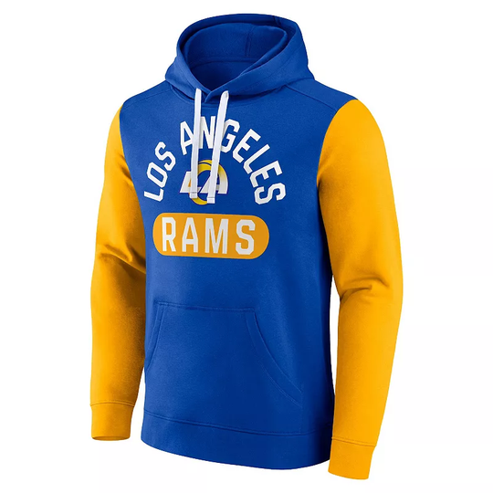 Men's Fanatics Los Angeles Rams Colorblock Fleece Hoodie, Size: Medium, Blue