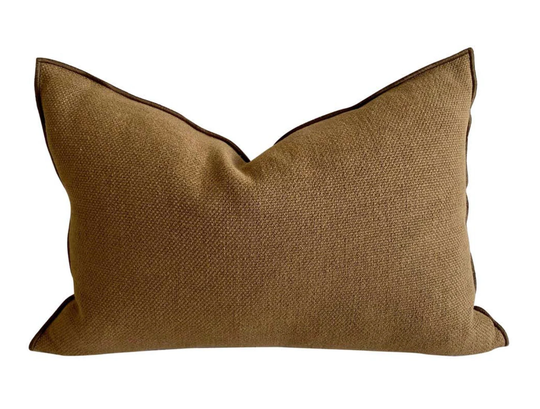 Cappuccino Linen Blend Accent Pillow With Down Insert