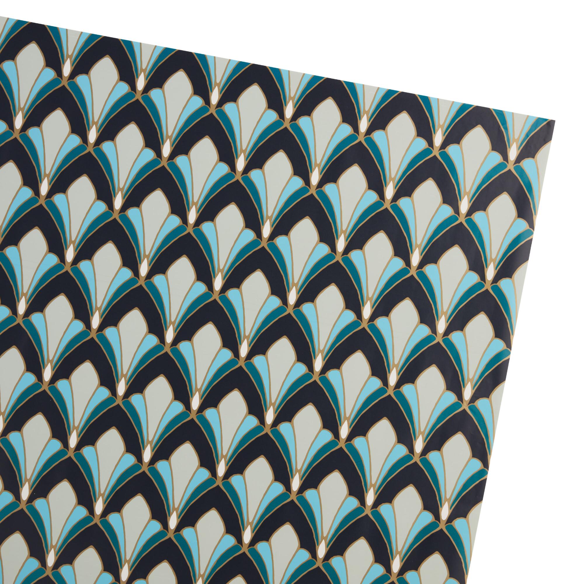 White, Black And Blue Gable Wrapping Paper Roll by World Market