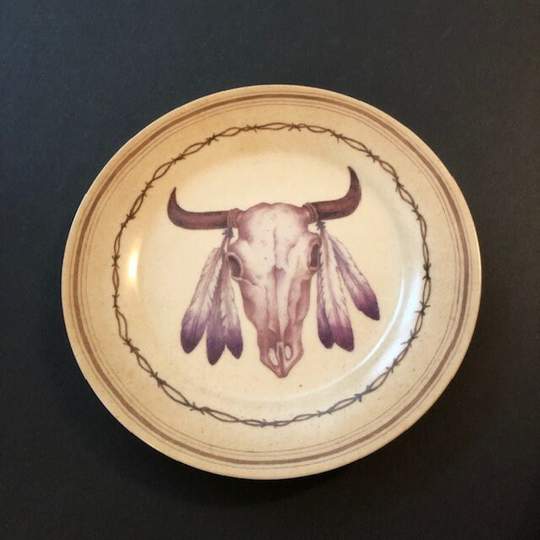 Single Decorative Western Skull Themed Wall Plates Free Shipping Ranch Decor