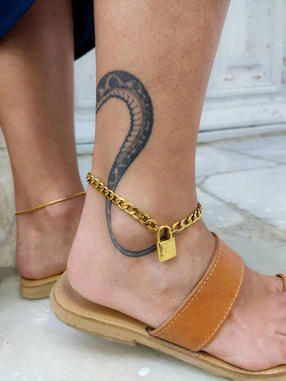 Padlock Chain Anklets, Gold Anklet, Waterproof Filled Silver Friendship Bracelet, Gift For Her Chain Anklet