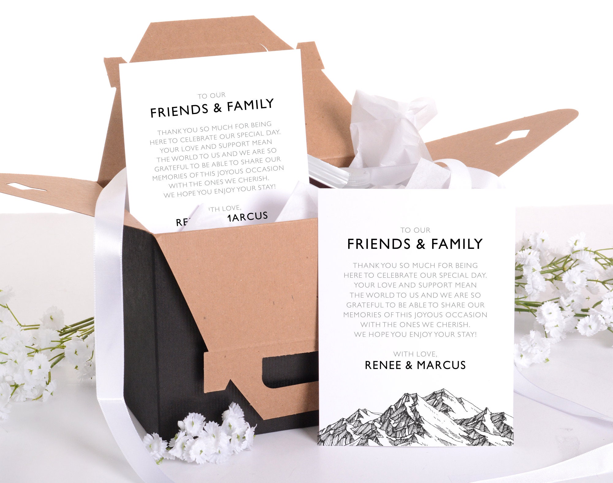 Wedding Welcome Notes, Mountain Box Letters, To Our Wedding, Note Cards #wdiwc-289