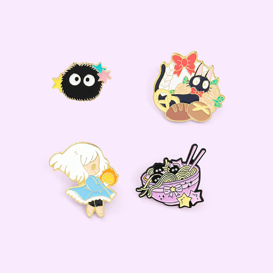 Us Seller 5 X Ghibli Studio Spirited Away Enamel Pin Set Dust Soot Sprites Radish Spirit Duck Black Ball Dragon Haku Chihiro Anime Fan Gift