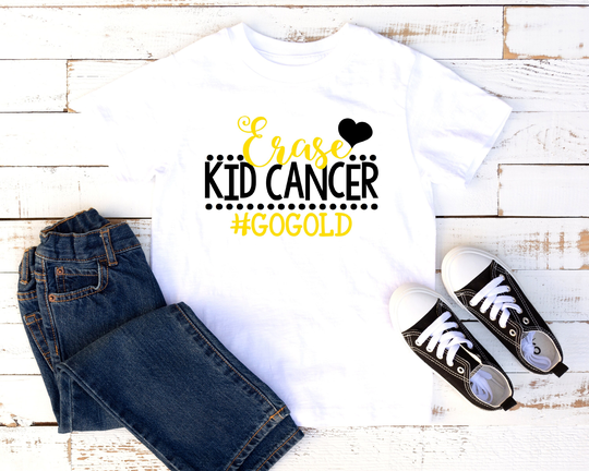 Erase Kid Cancer Shirt | T-Shirt One Piece Bodysuit Childhood Leukemia Neuroblastoma Brain Spinal Cord Tumor Lymphoma Rhabdomyosarcoma