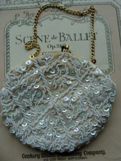 Antique Art Nouveau Hand Beaded Bag For Wedding