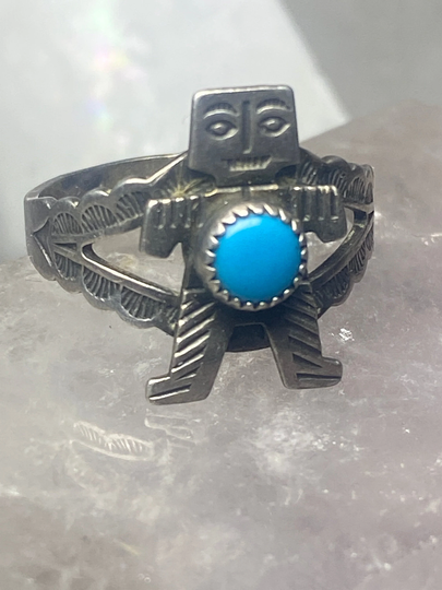 Mudman Ring Turquoise Bell Trading Kachina Southwest Band Sterling Silver Women Size 6
