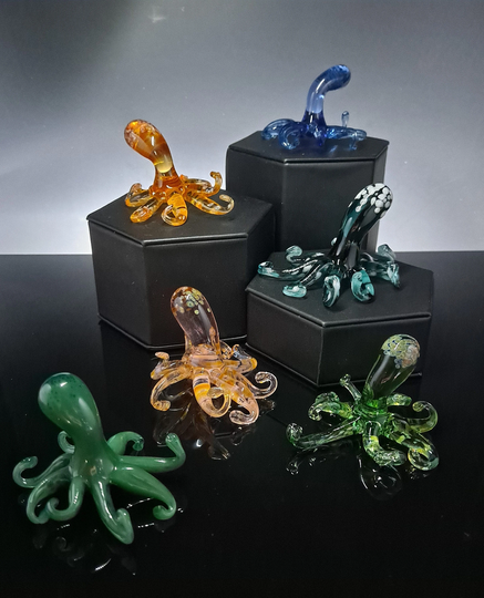 Made To Order Glass Octopus Sculpture, Your Choice Of Color, Gifts, Octopus, Beach Lover Gift, Curiosities Shop